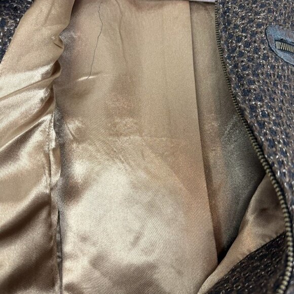 Chico’s Kellina Chocolate Brown Metallic Tweed Zip Front Size 1 Medium /8 - Picture 6 of 8
